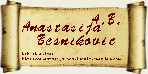 Anastasija Besniković vizit kartica